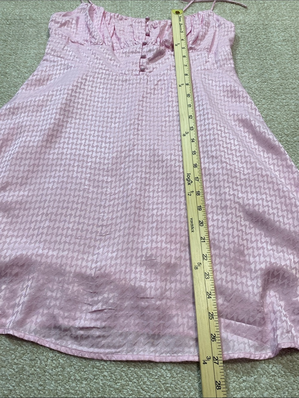Astr Pink Tie-Shoulder Mini Dress with Ruched Bodice Size M 100% Viscose - Picture 13 of 16
